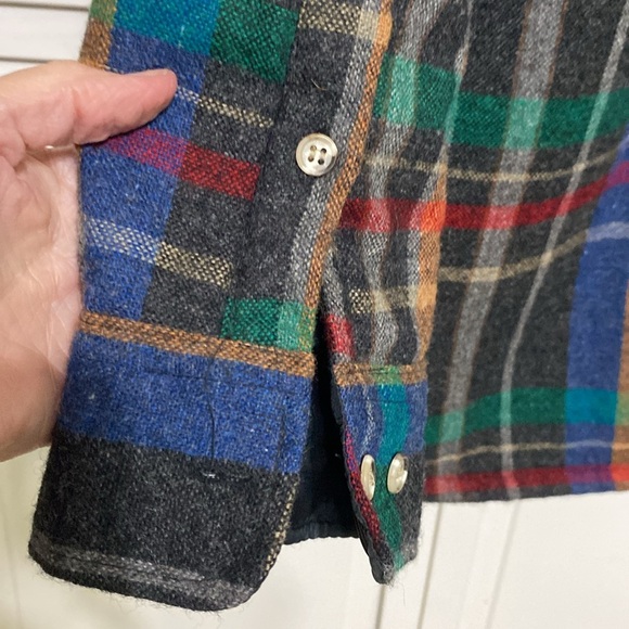 Vtg. Joseph Horne Outfitters Plaid 70 Wool Light Shirt Jacket Size L - Picture 8 of 8